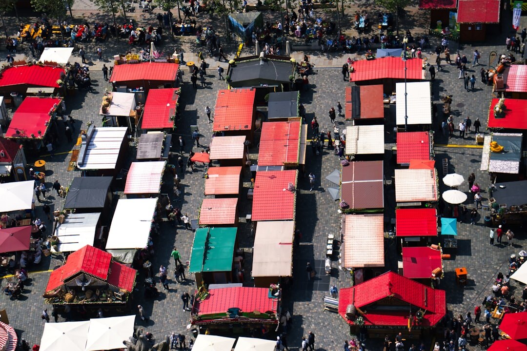 Small local market square in a Danish town
