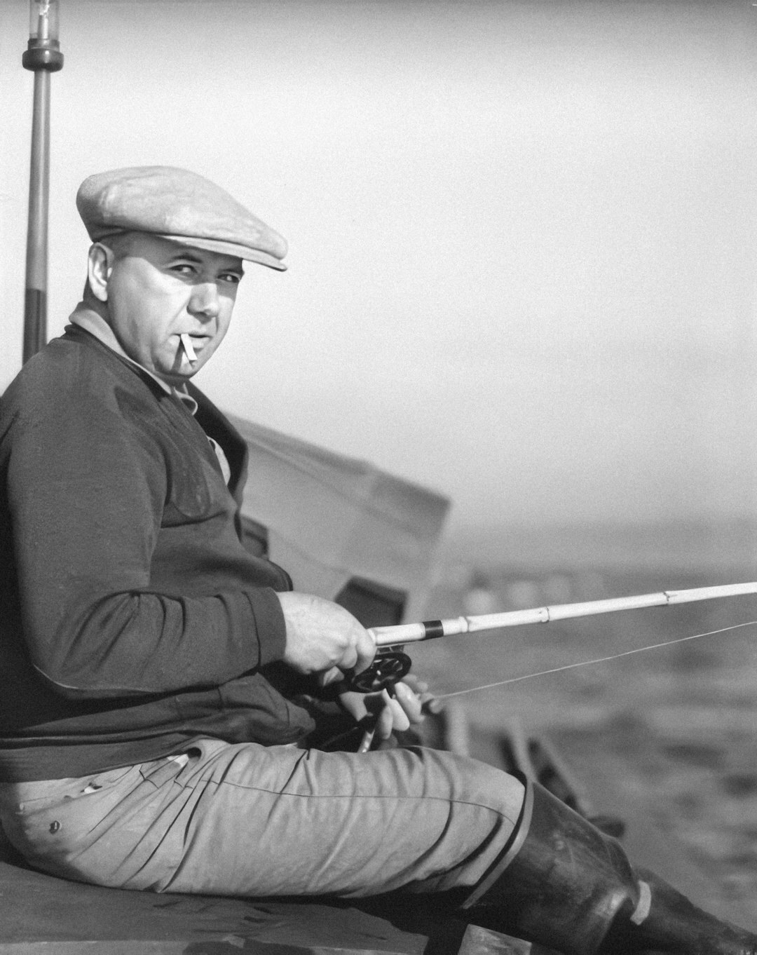 Elderly Danish fisherman portrait looking at the camera